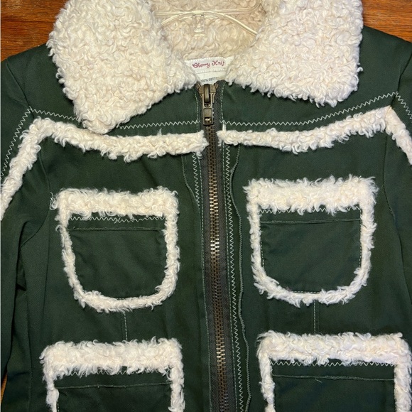 Cotton Y2K full zip jacket with faux fur trim - Picture 3 of 4